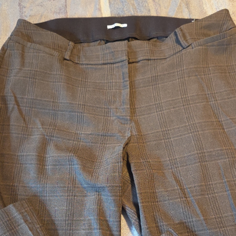 Lane Bryant Brown Plaid Trousers